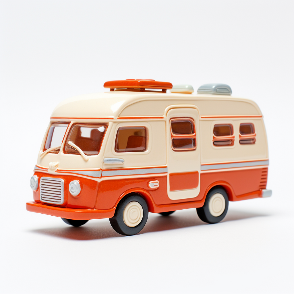 White background camper toy