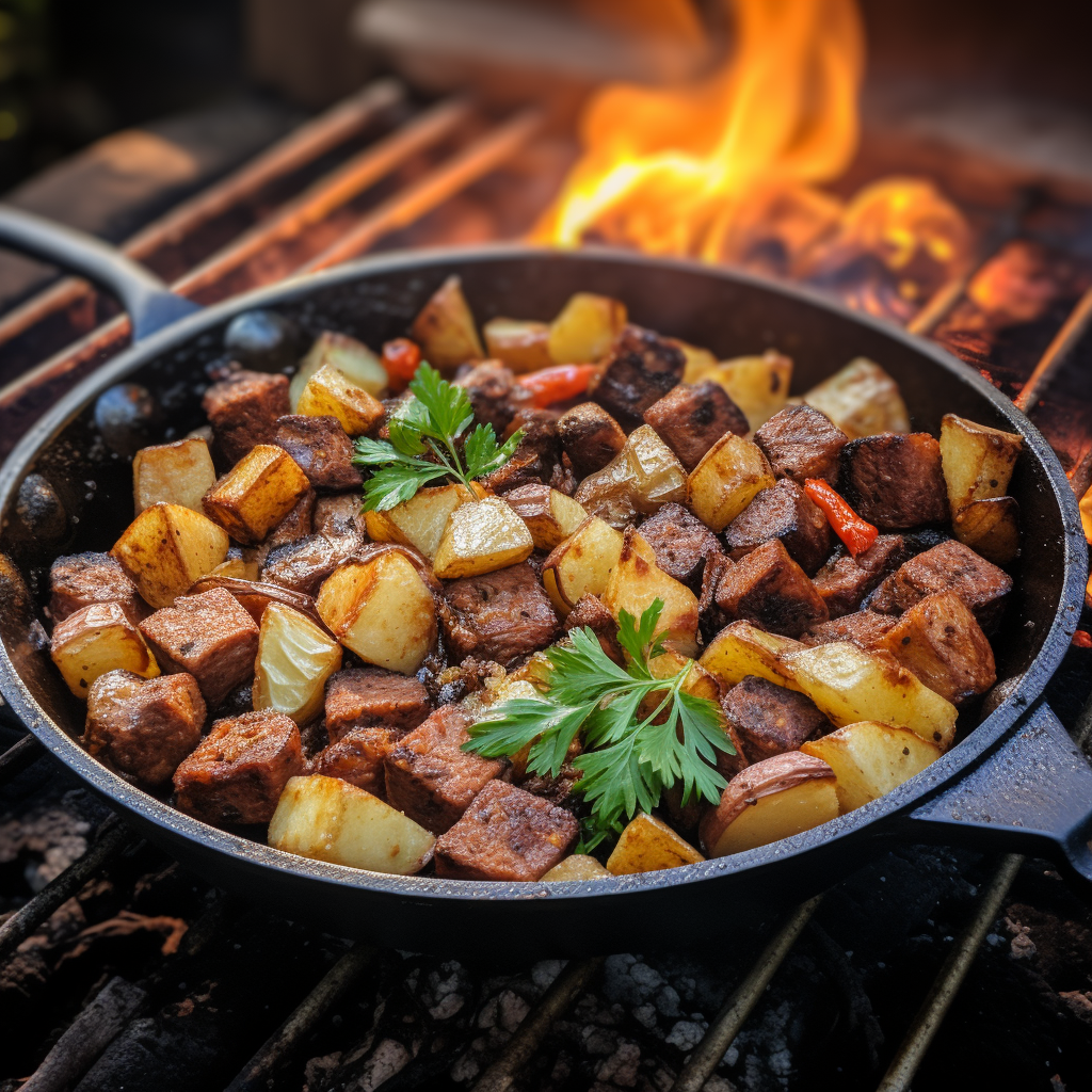 Flavorful campfire cooking with foil pan