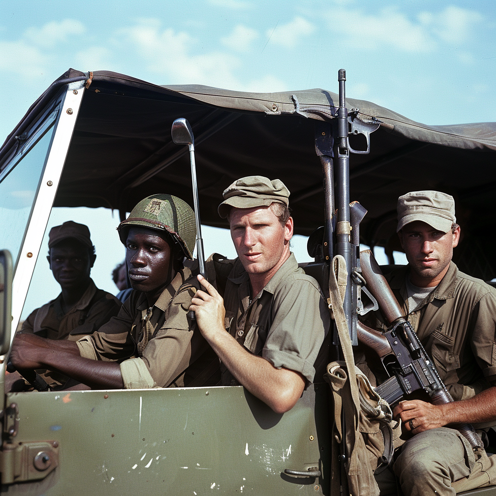 Canadian soldiers golfing SUV trip