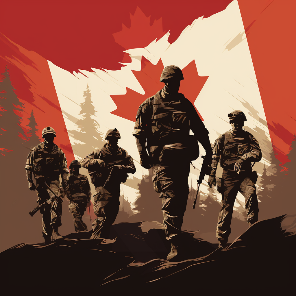 Group of Canadian Soldiers in Action