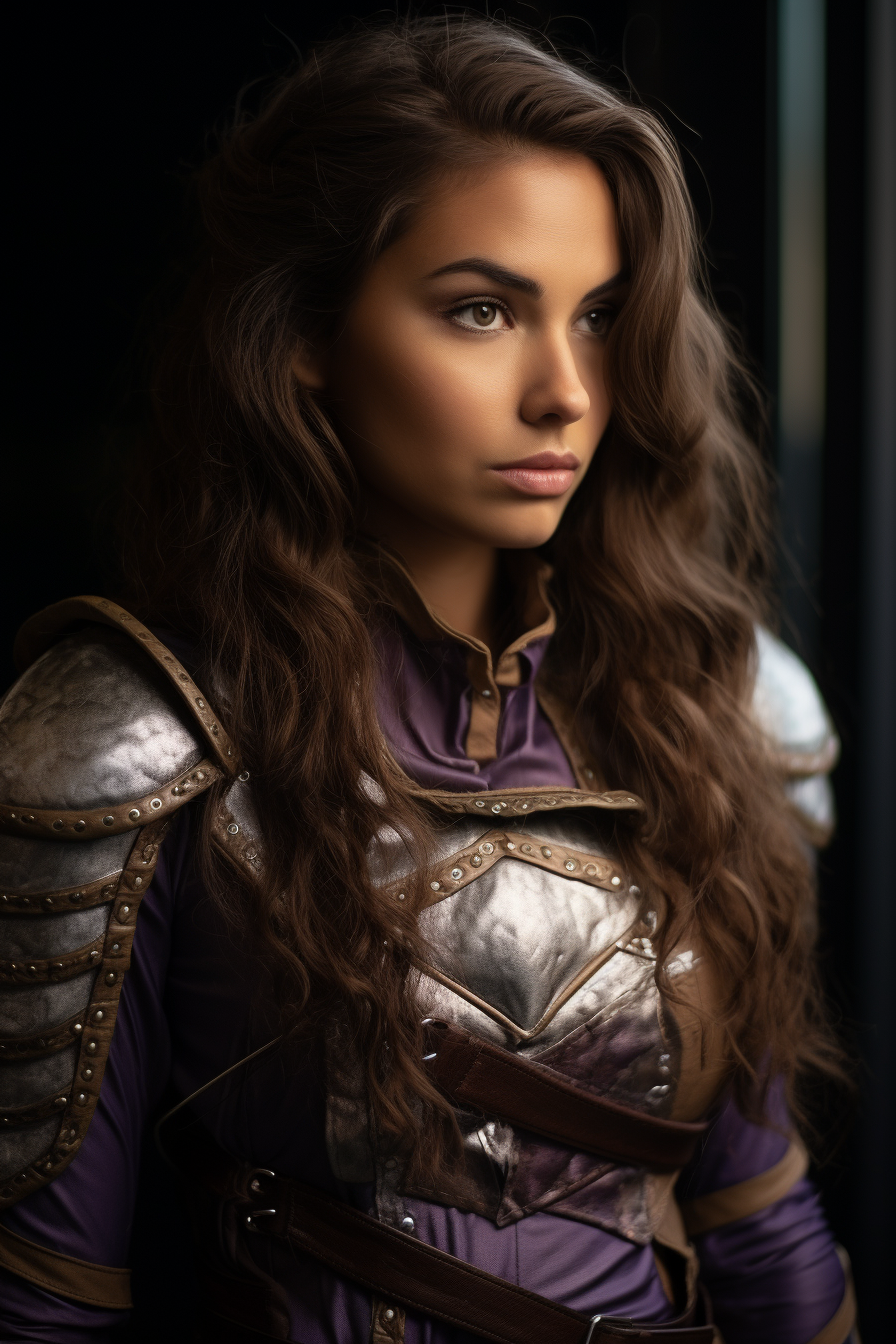 Aasimar Woman in Plate Armor Portrait