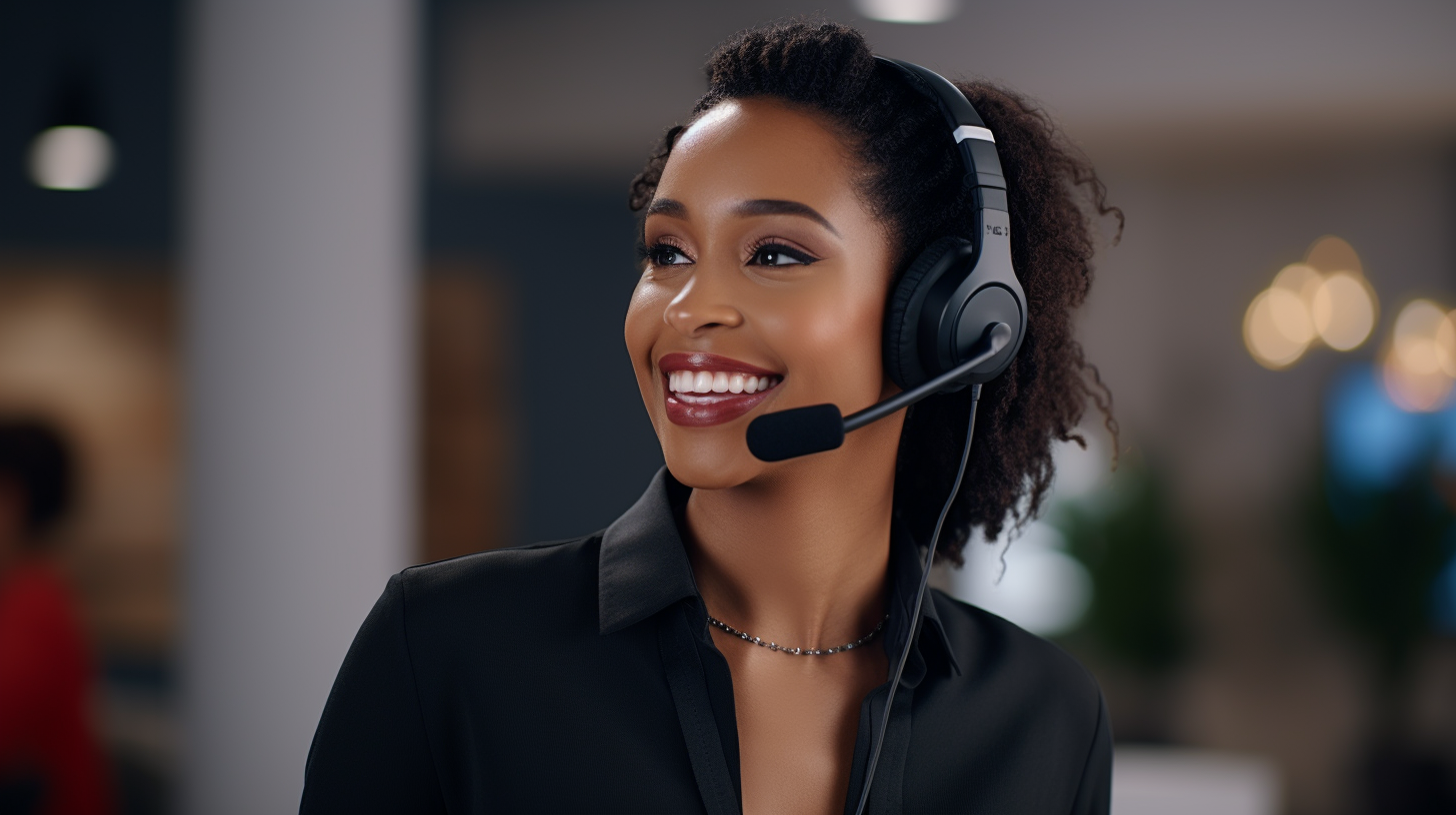 Black female work-at-home customer service agent