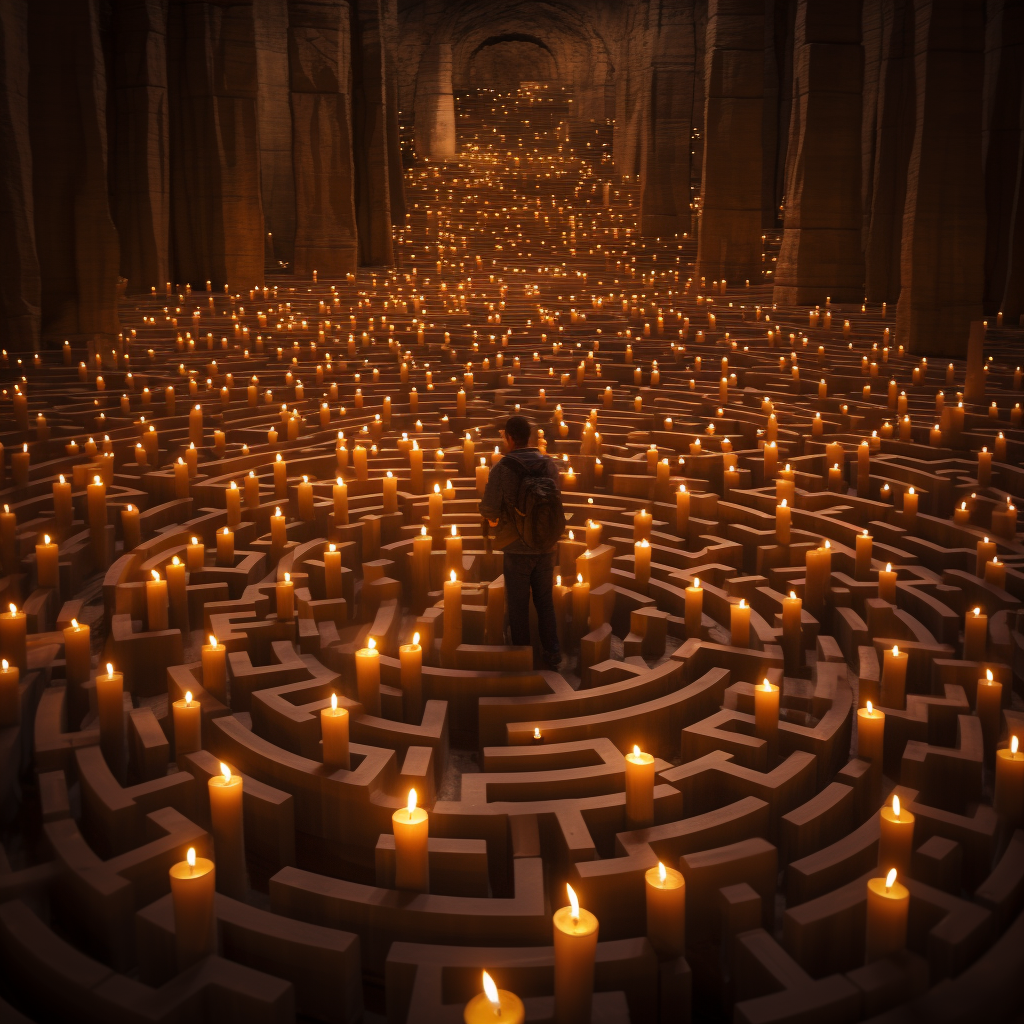 A mesmerizing candle-lit labyrinth