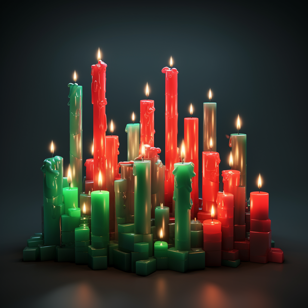 Red and green candlestick formations