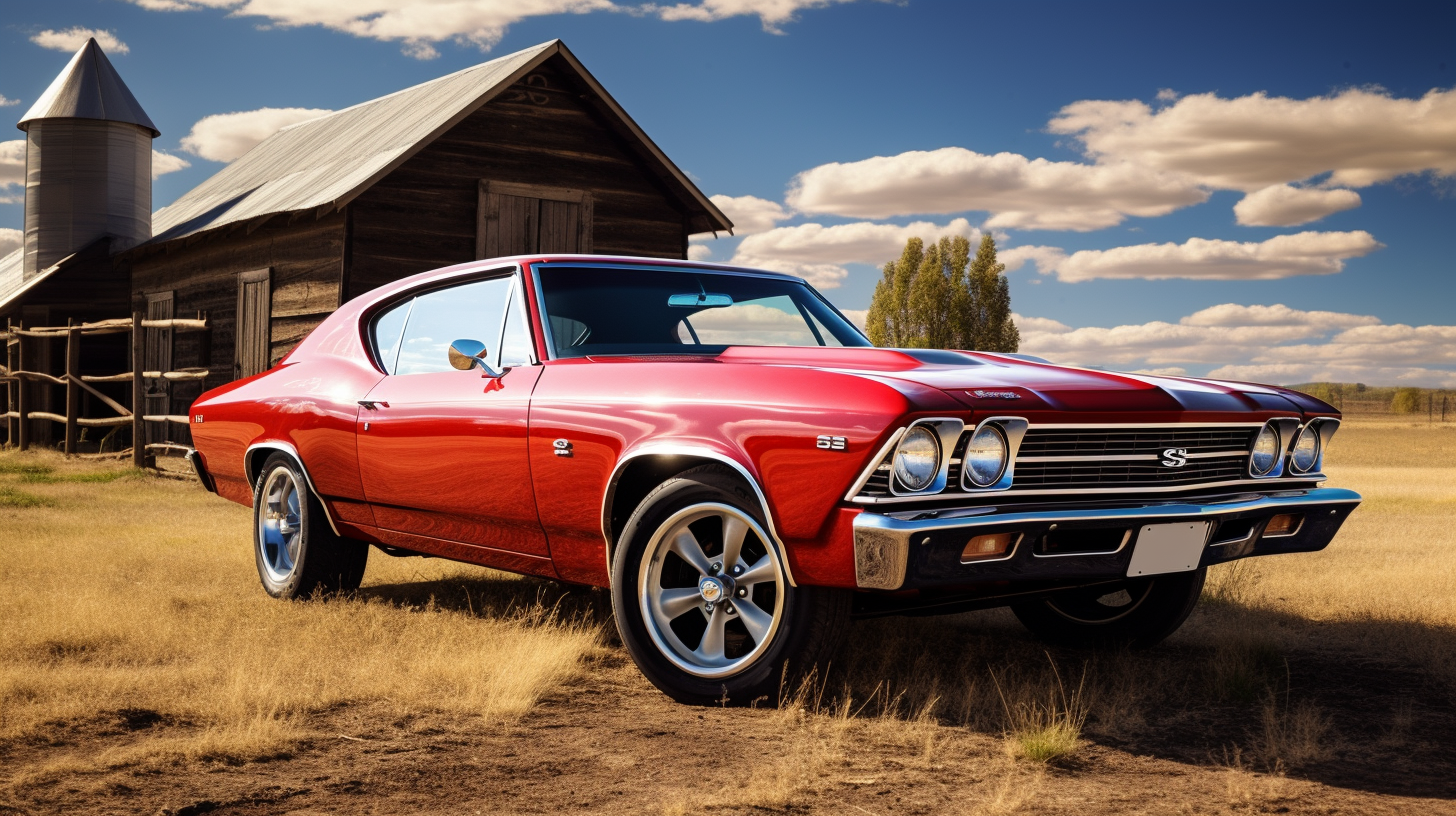 Candy Apple Red Chevelle On Dirt Road