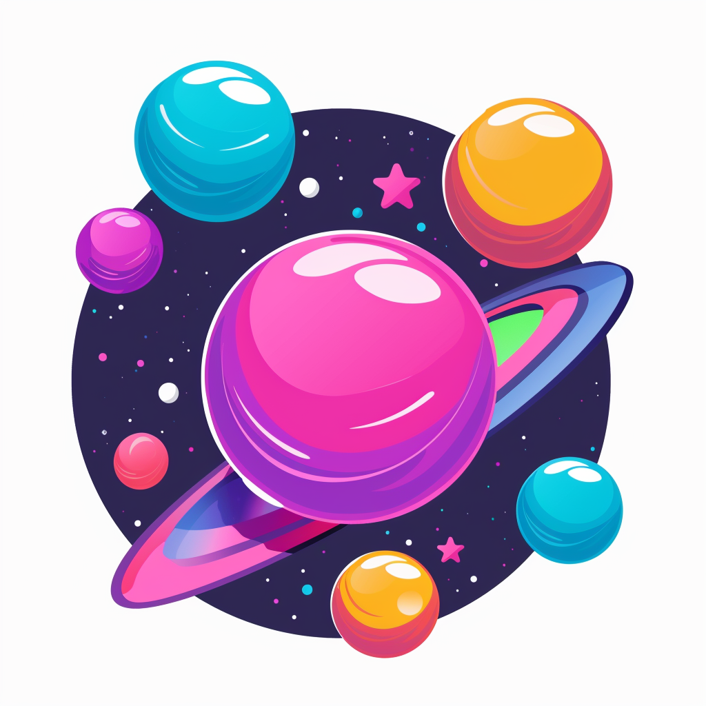 Candy brand space theme logo