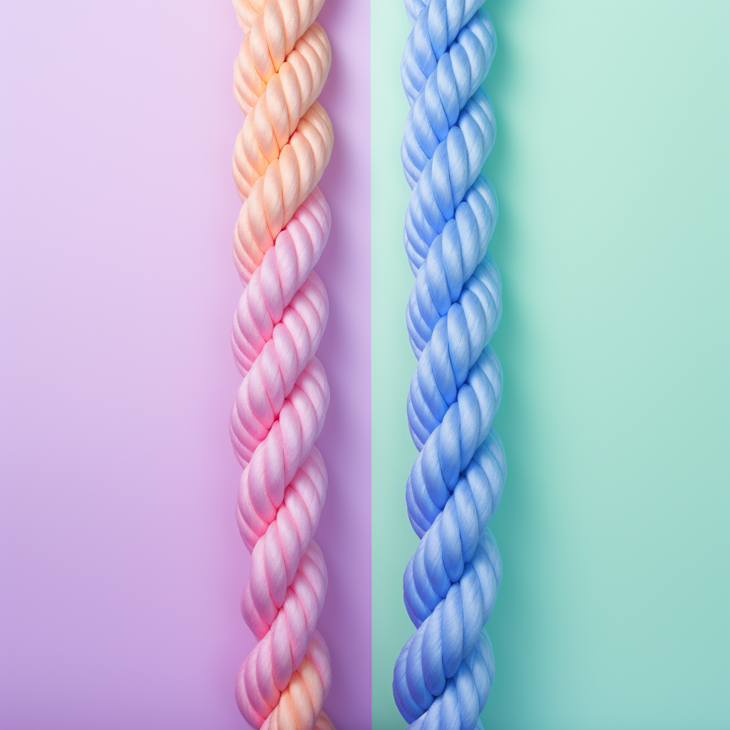 Three Twisted Candy-Colored Strands of Rope