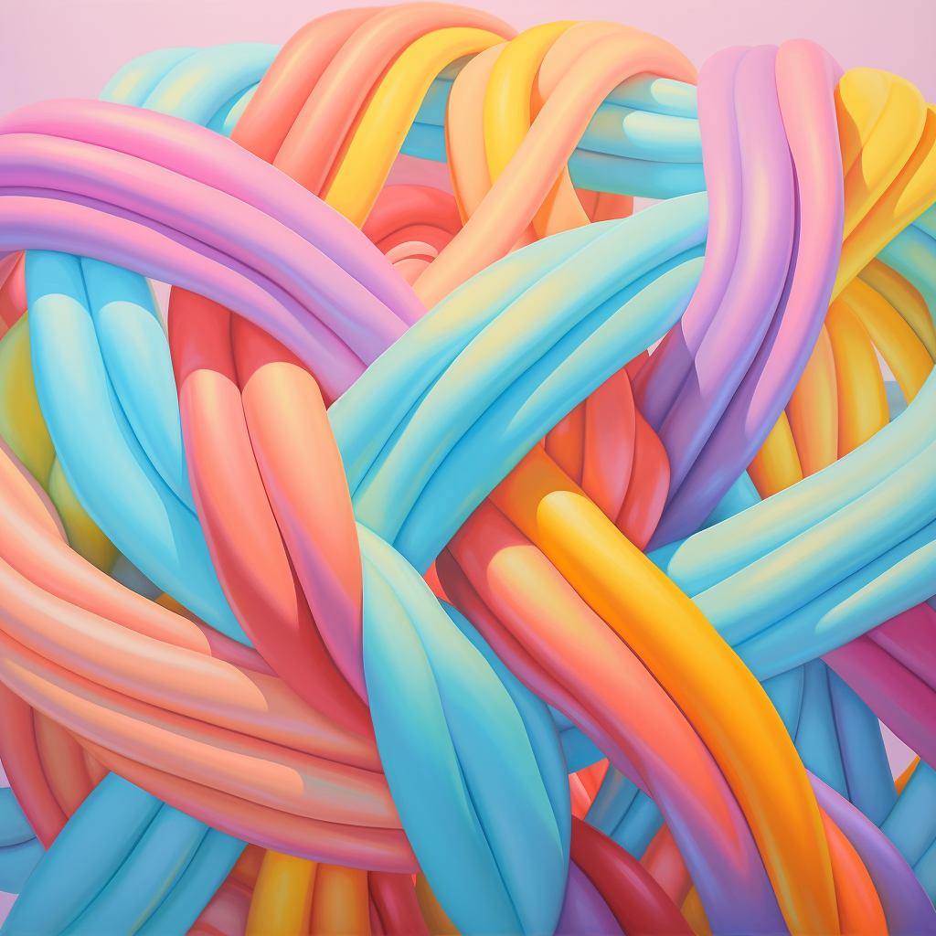 Pastel candy-colored twisted strands