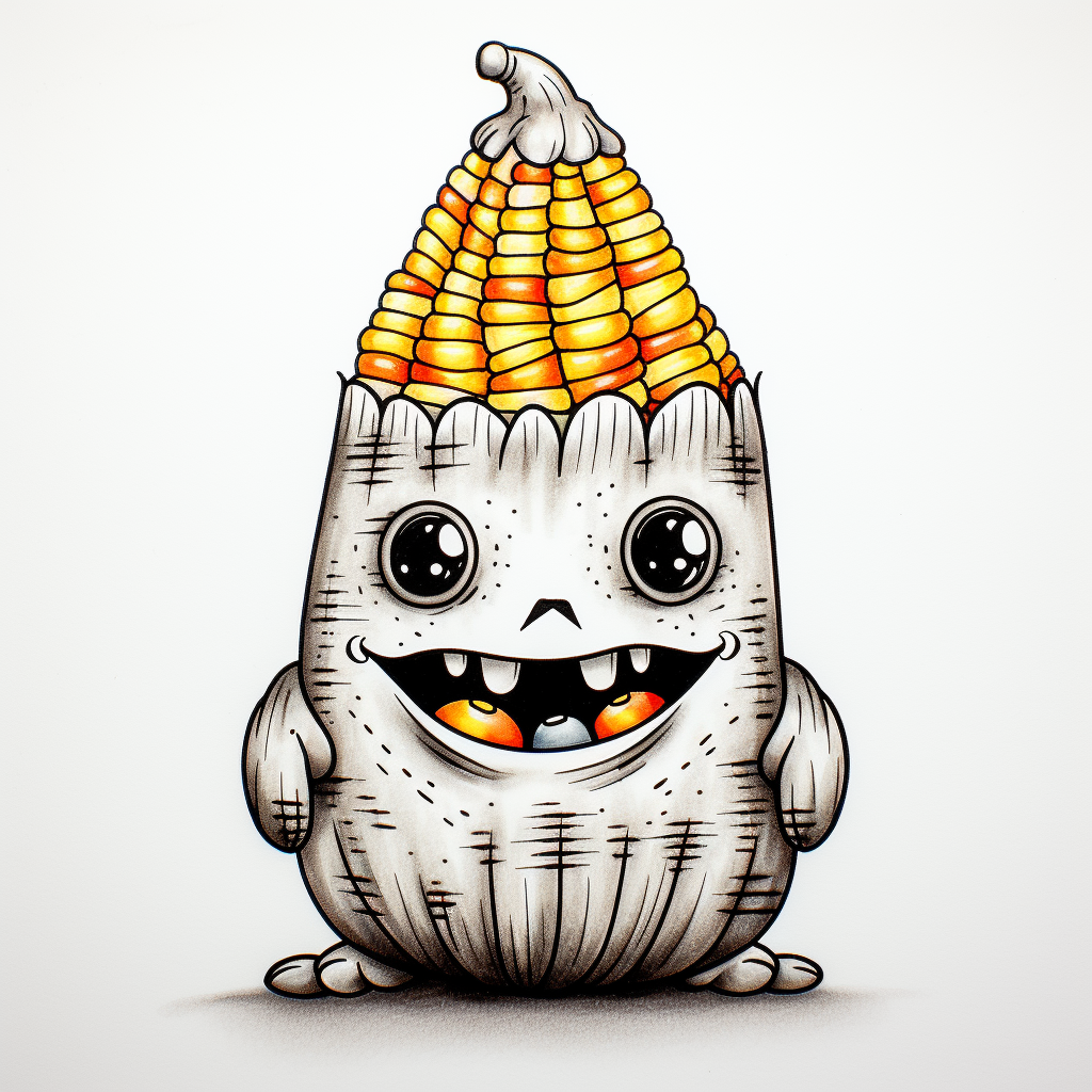 Cute and creepy candy corn creature