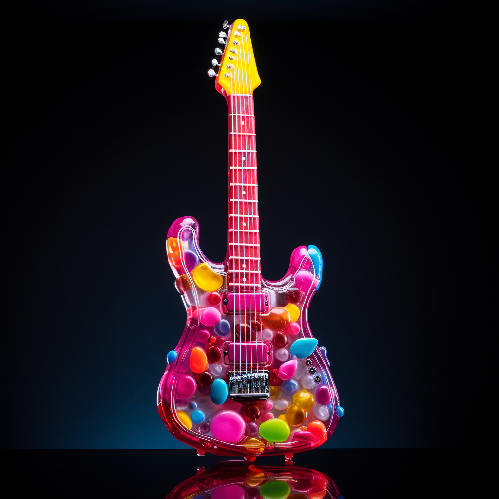 Delicious candy electric guitar