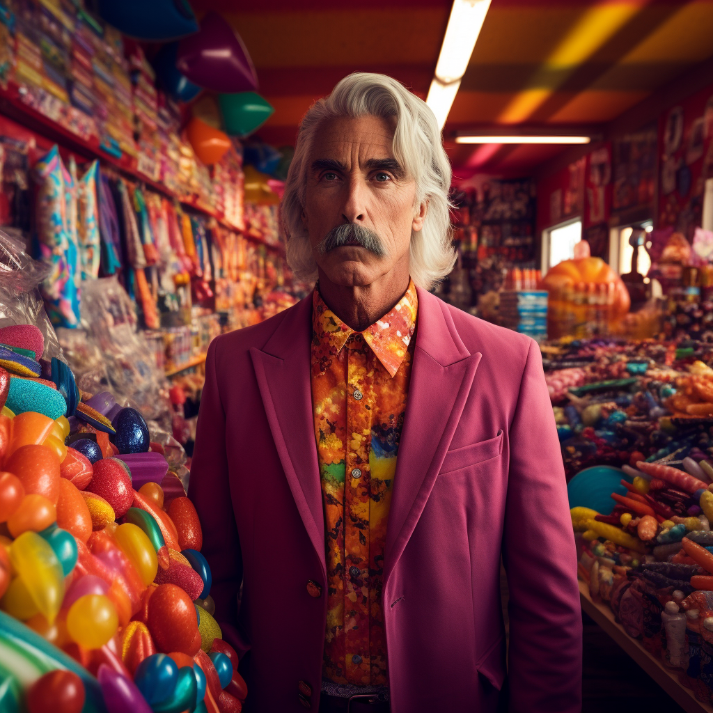 Sam Elliott in candy suit