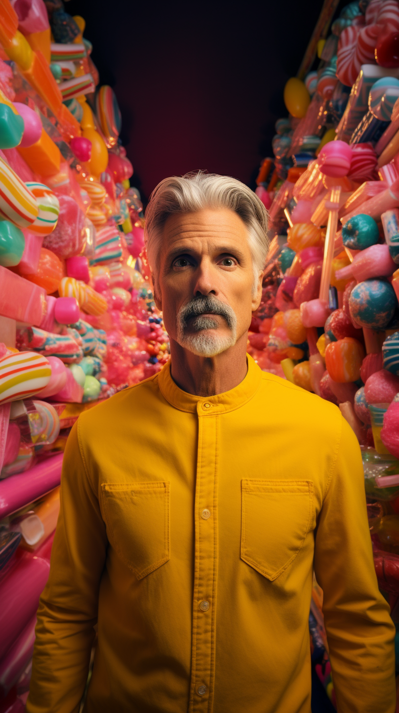 Sam Elliott in vibrant candy suit