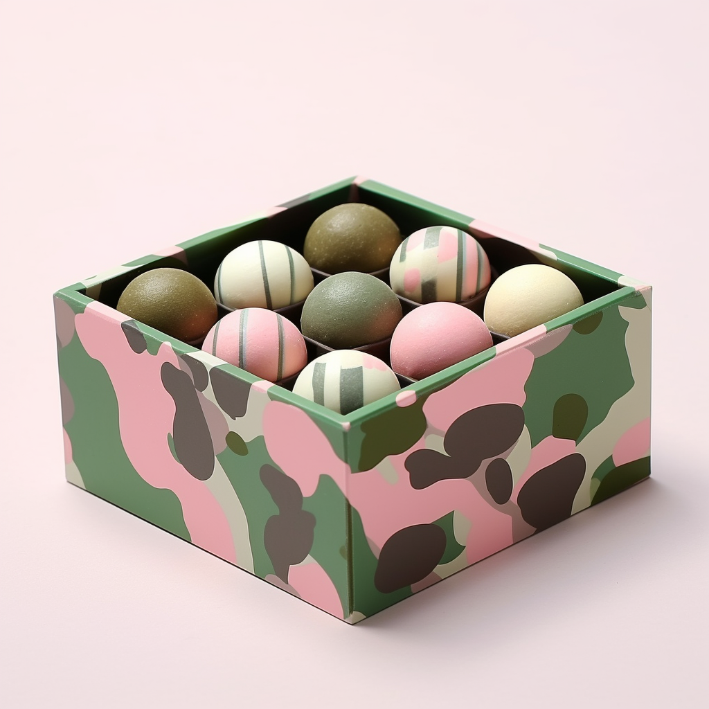 Colorful camouflage candy box