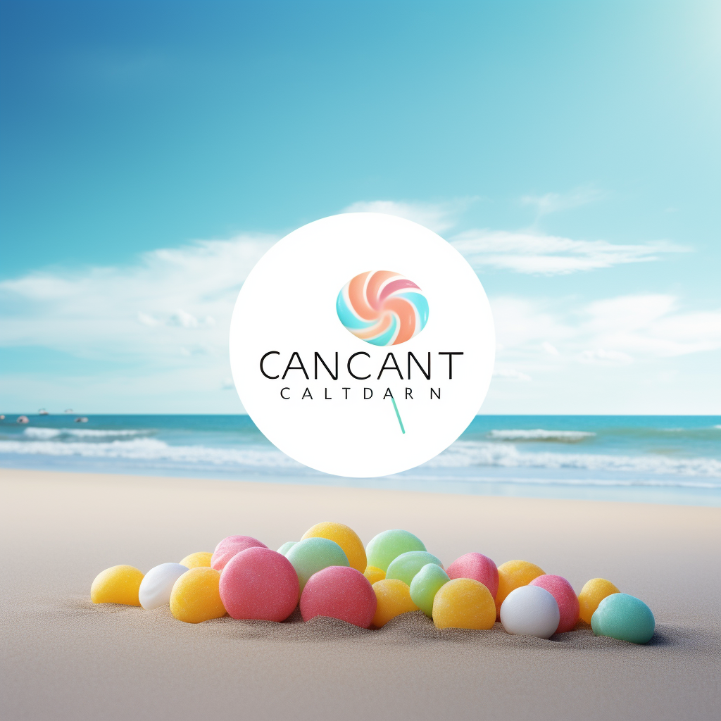 Logo design for candy company at the beach