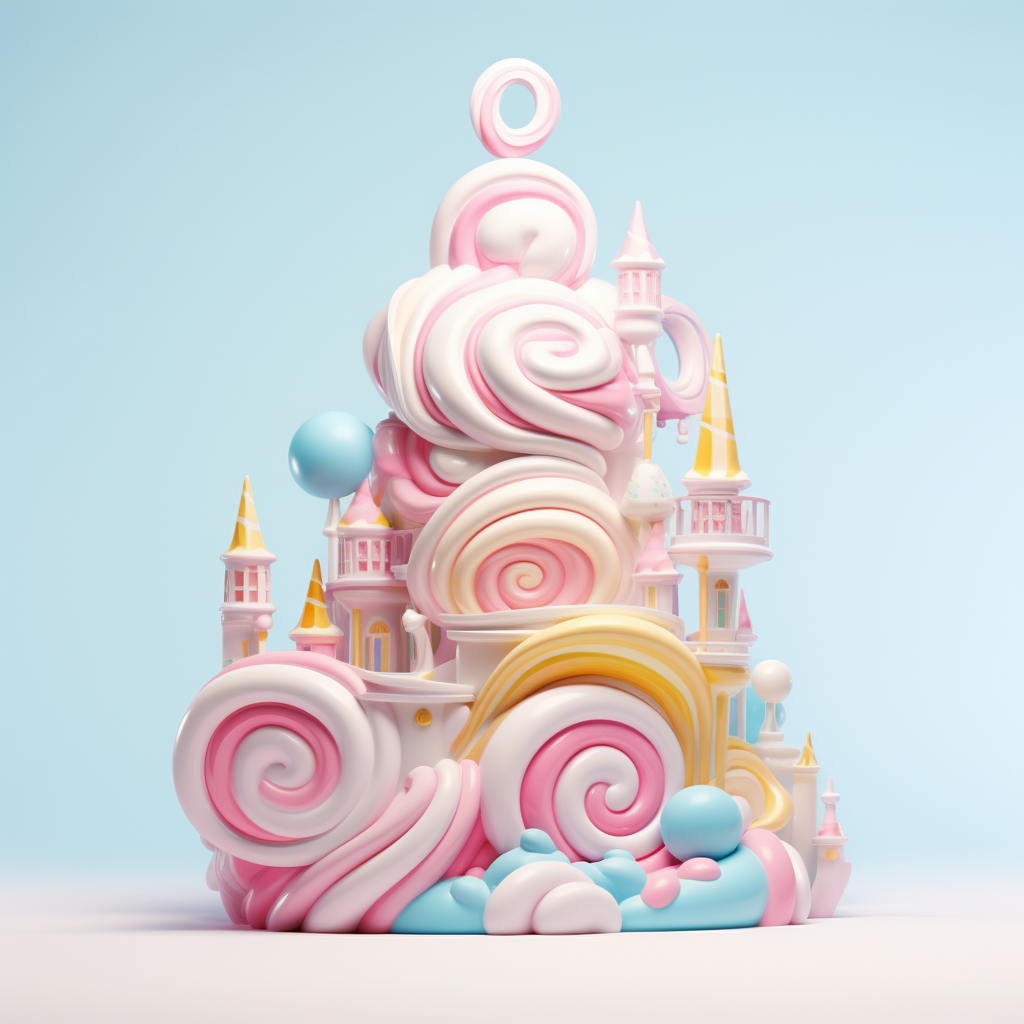 Ceramic Candyland Castle with Marshmallow Swirl