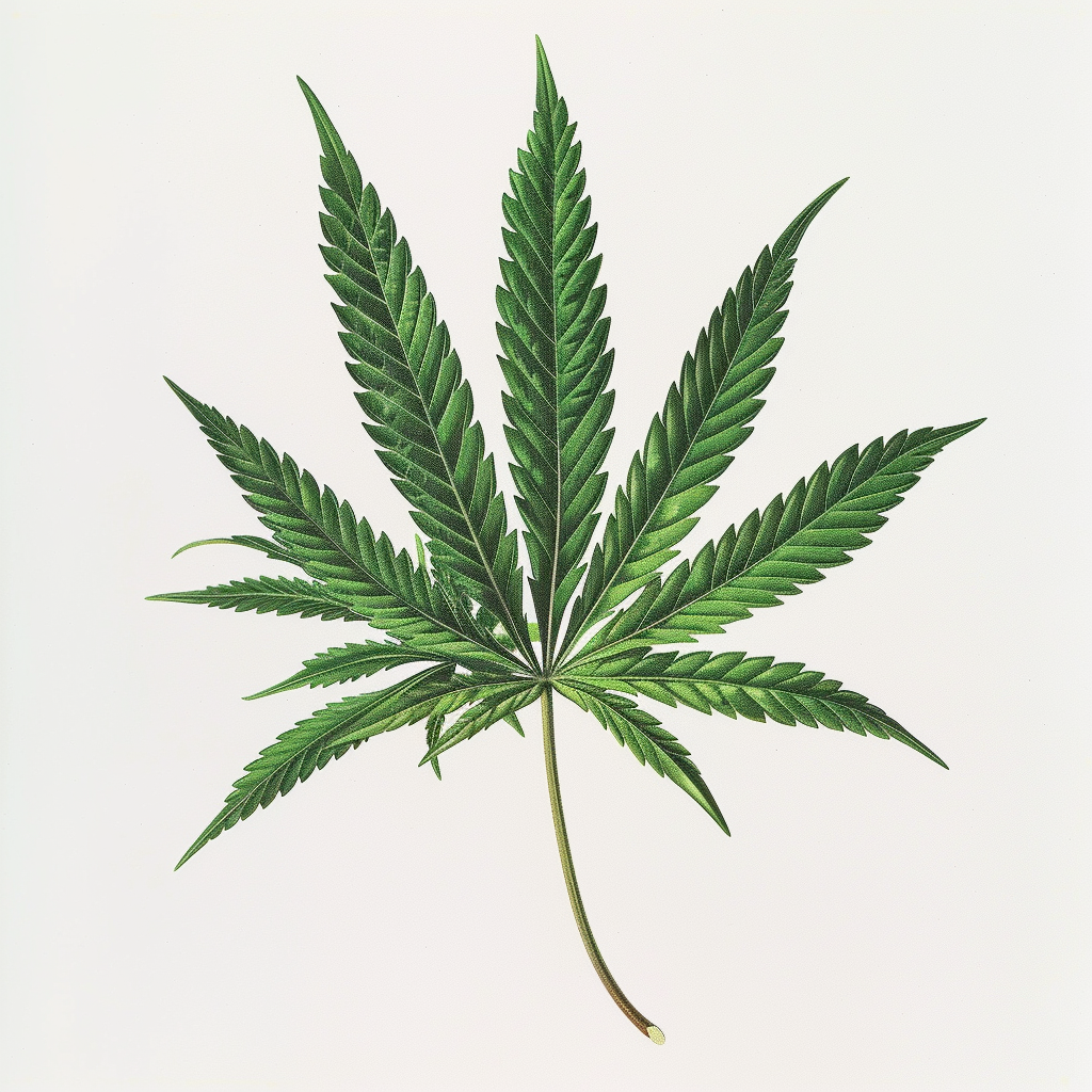 Cannabis Leaf on White Background