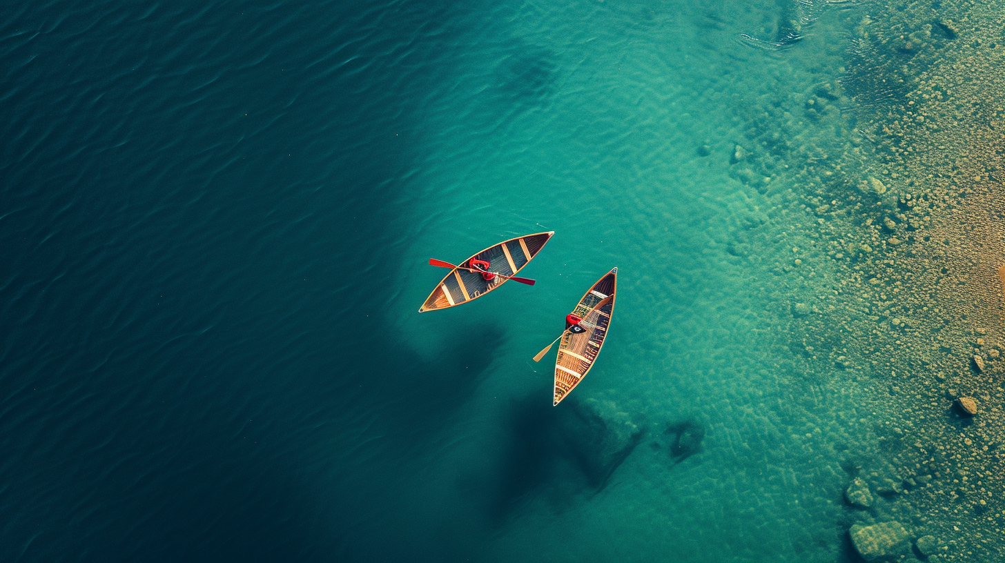 Two people in one canoe