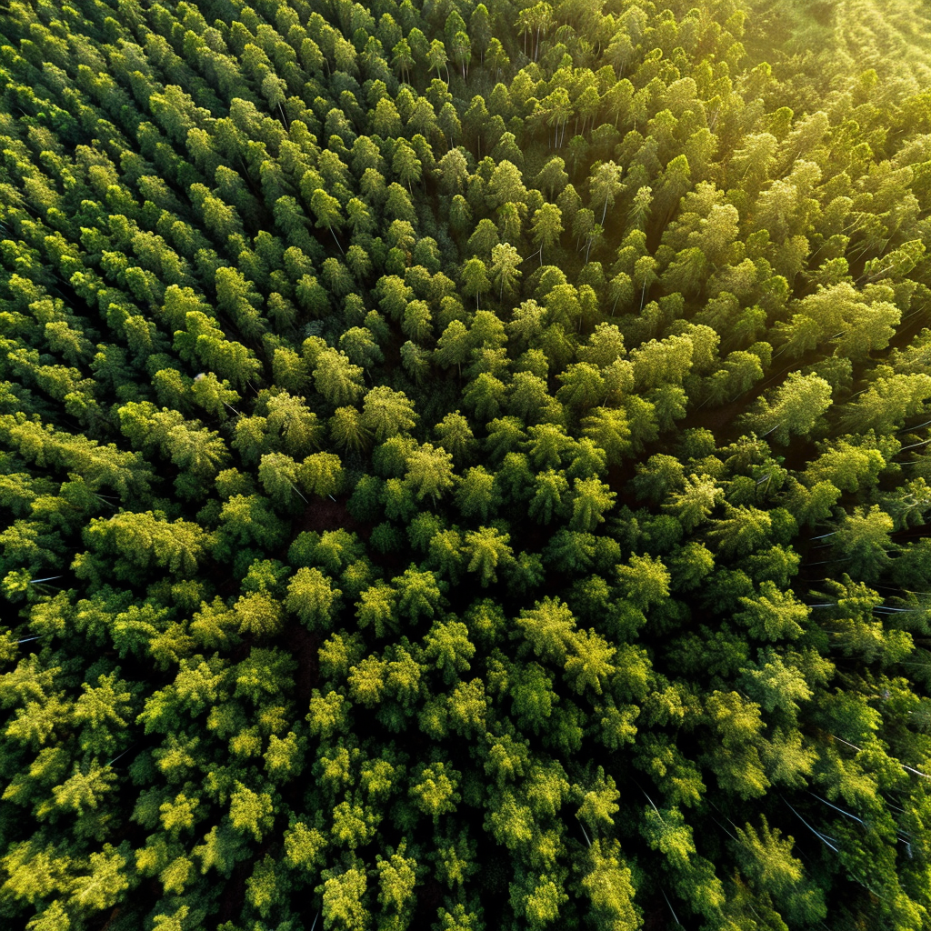 Aerial photo bamboo forest Nigeria