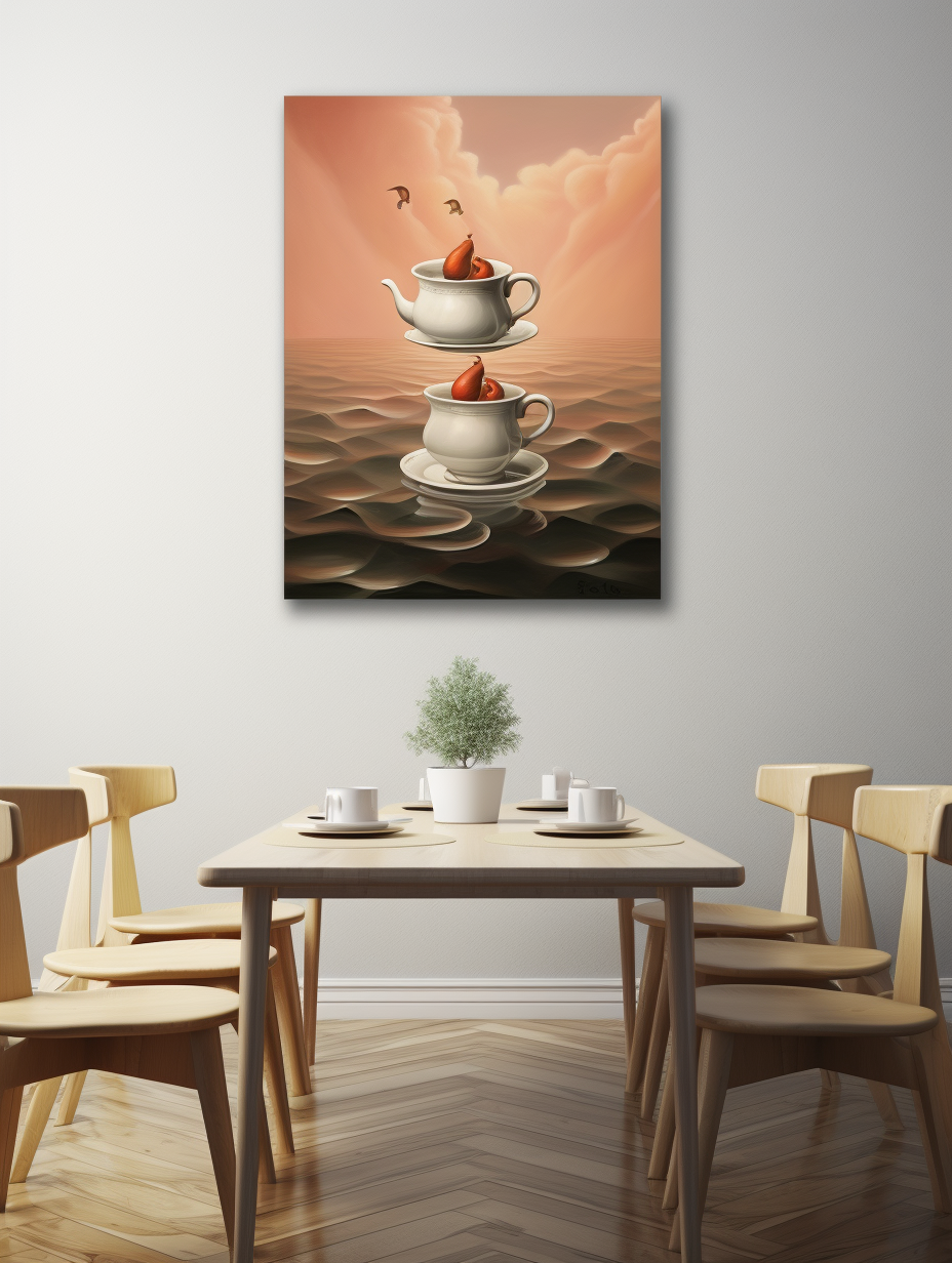 Table canvas mockup for living room