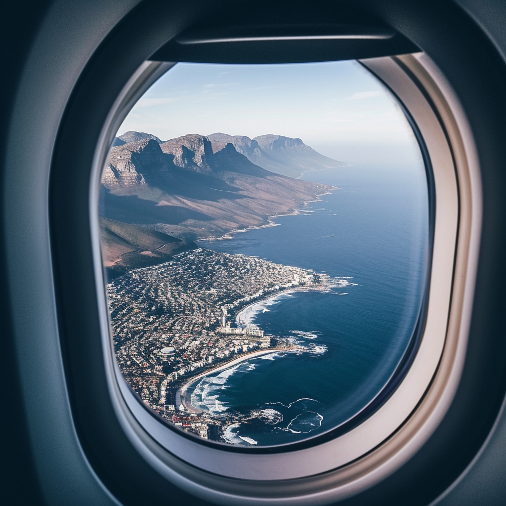 Aerial view of Cape Town and Camps Bay