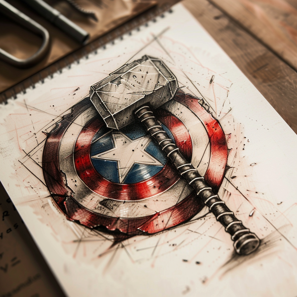 Captain America Thor Tattoo Design