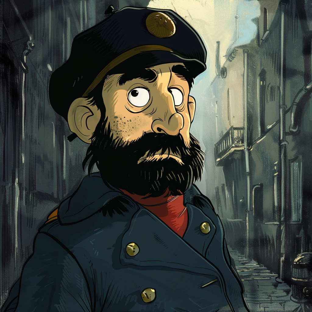 Captain Haddock cartoon character