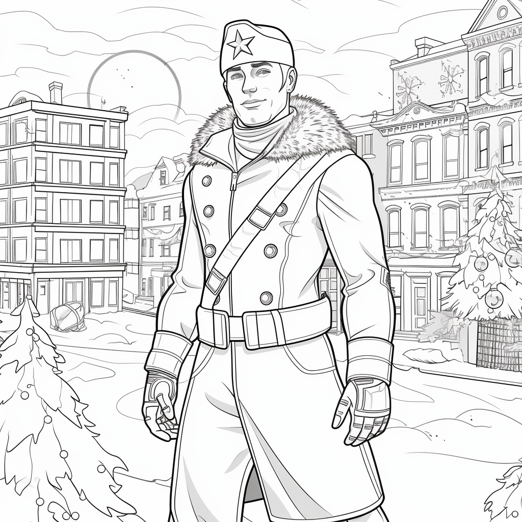 Captain America Christmas Illustration for Kids