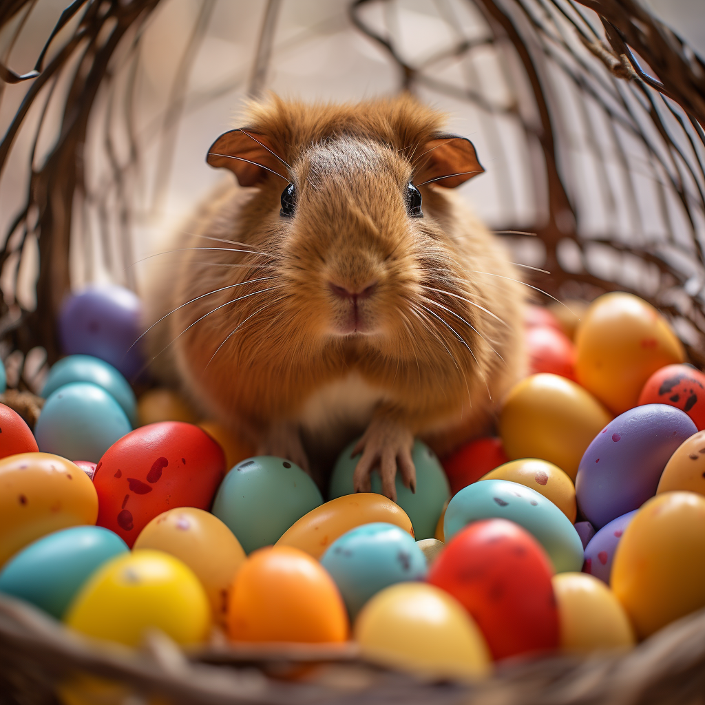 Capybara with Bunny Hairband Easter Eggs