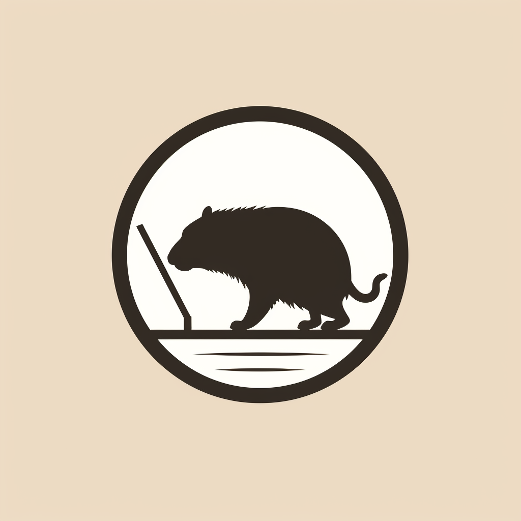 Minimal capybara silhouette with bindle