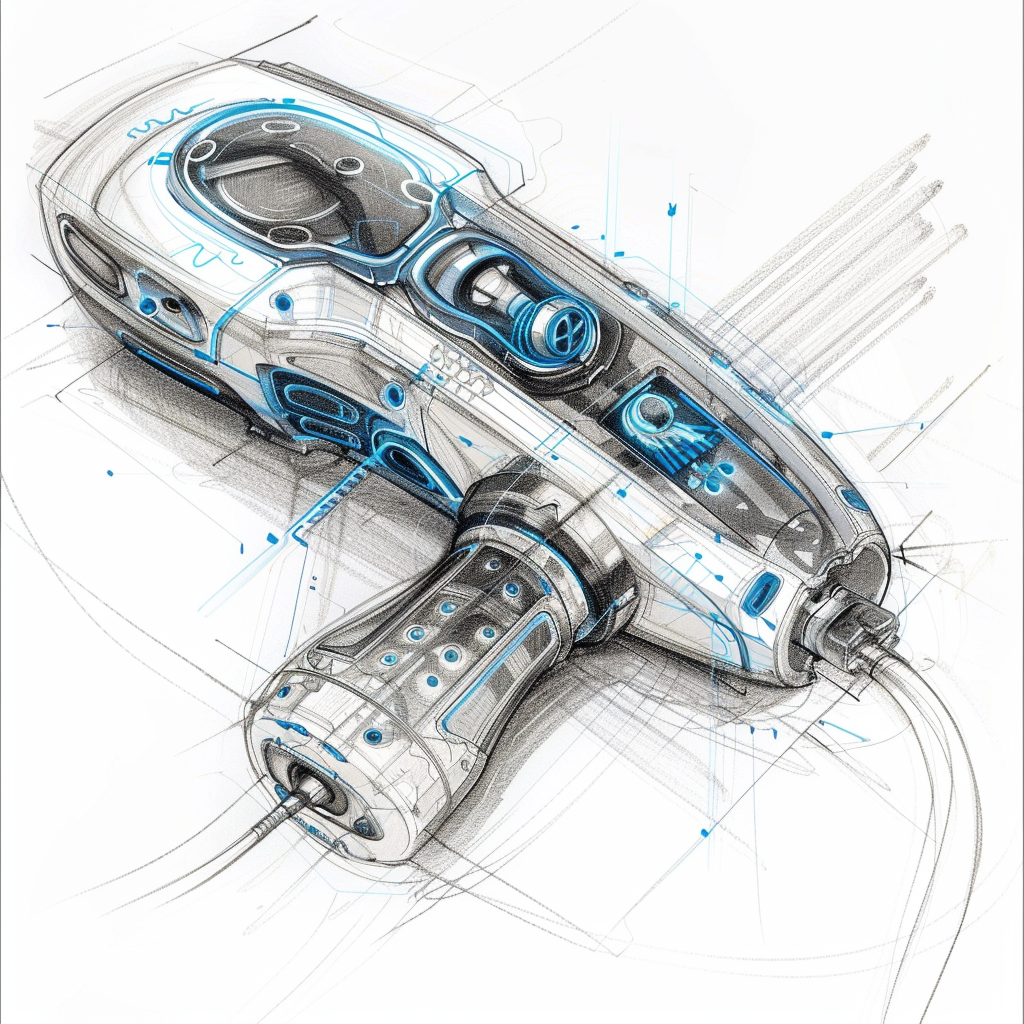 Detailed Car Charger Technical Drawing