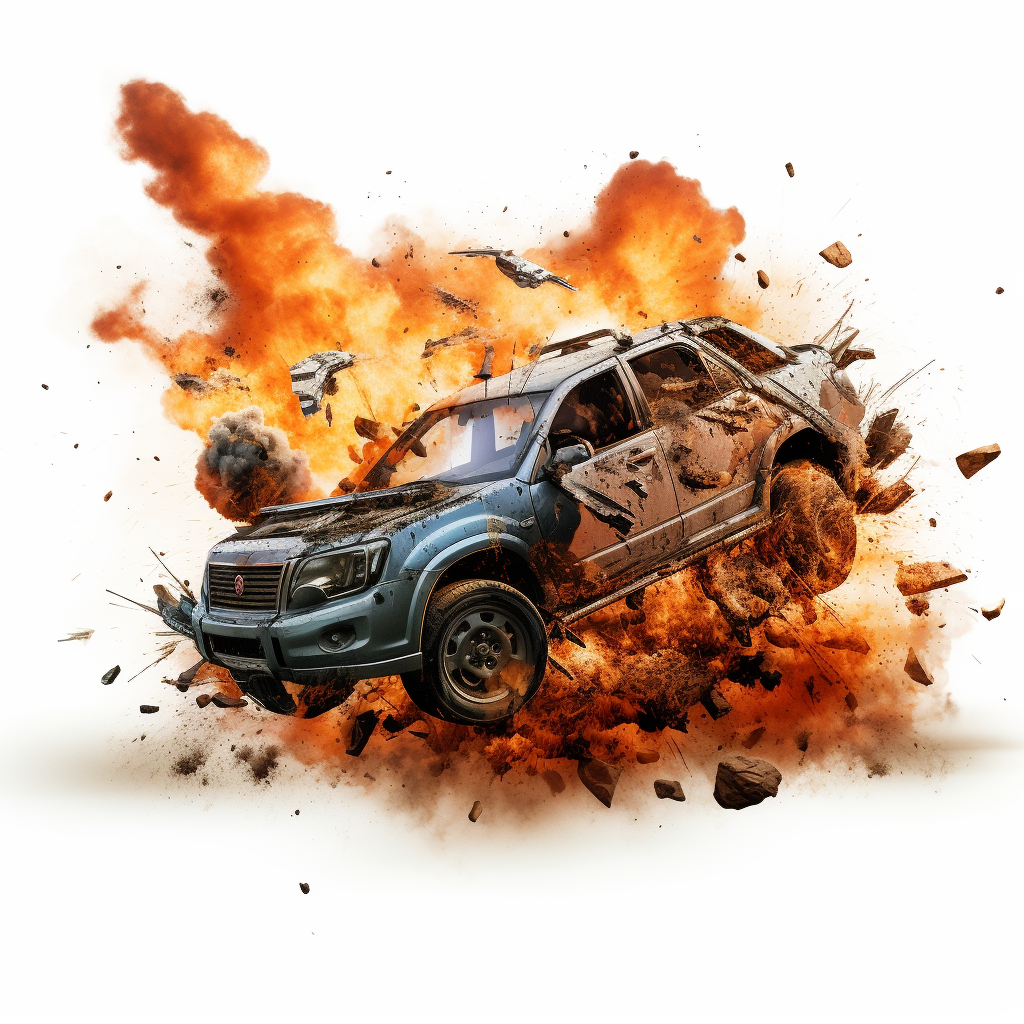 Car explosion PNG photo