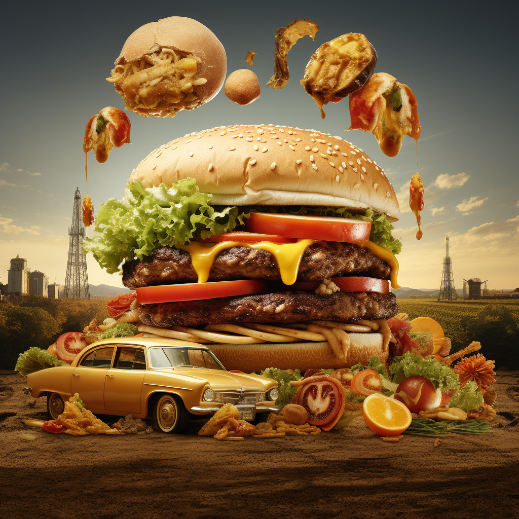 Juxtaposition of Car and Hamburger Transition