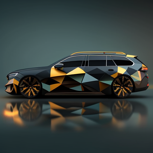 Geometric futuristic car livery design