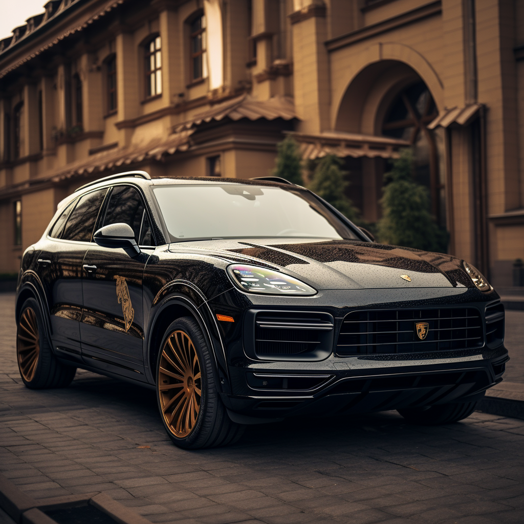 Car Porsche Cayenne with Aries Zodiac Sign