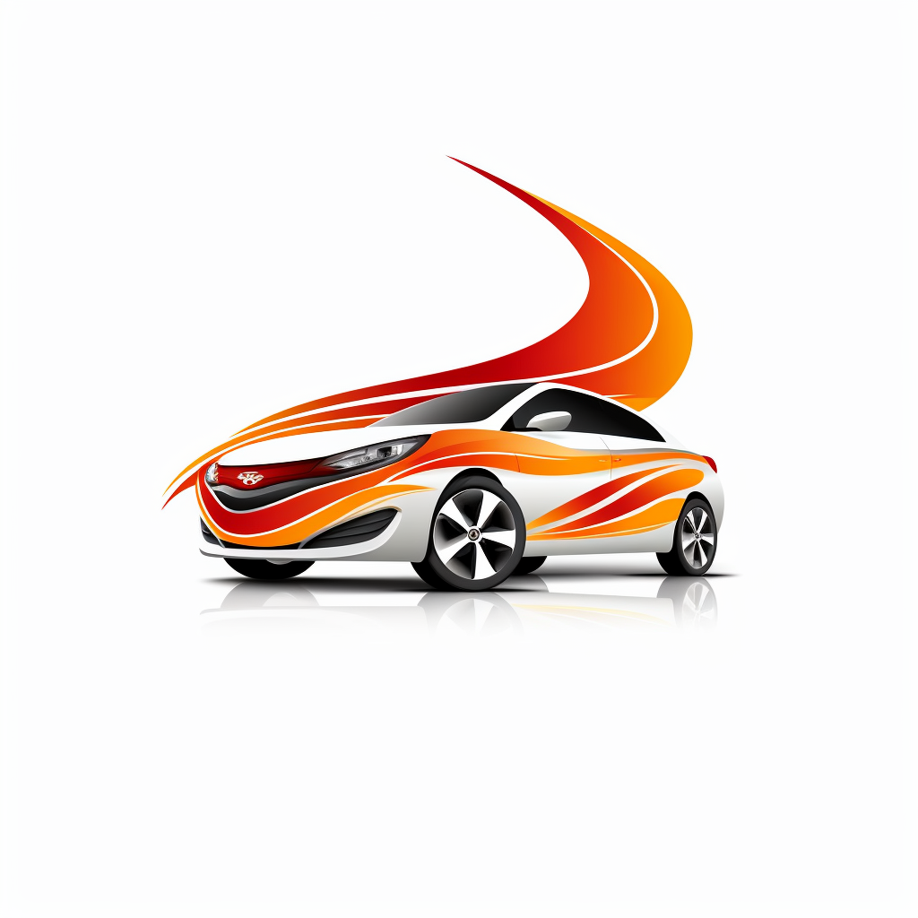 Vibrant car sales logo on white background