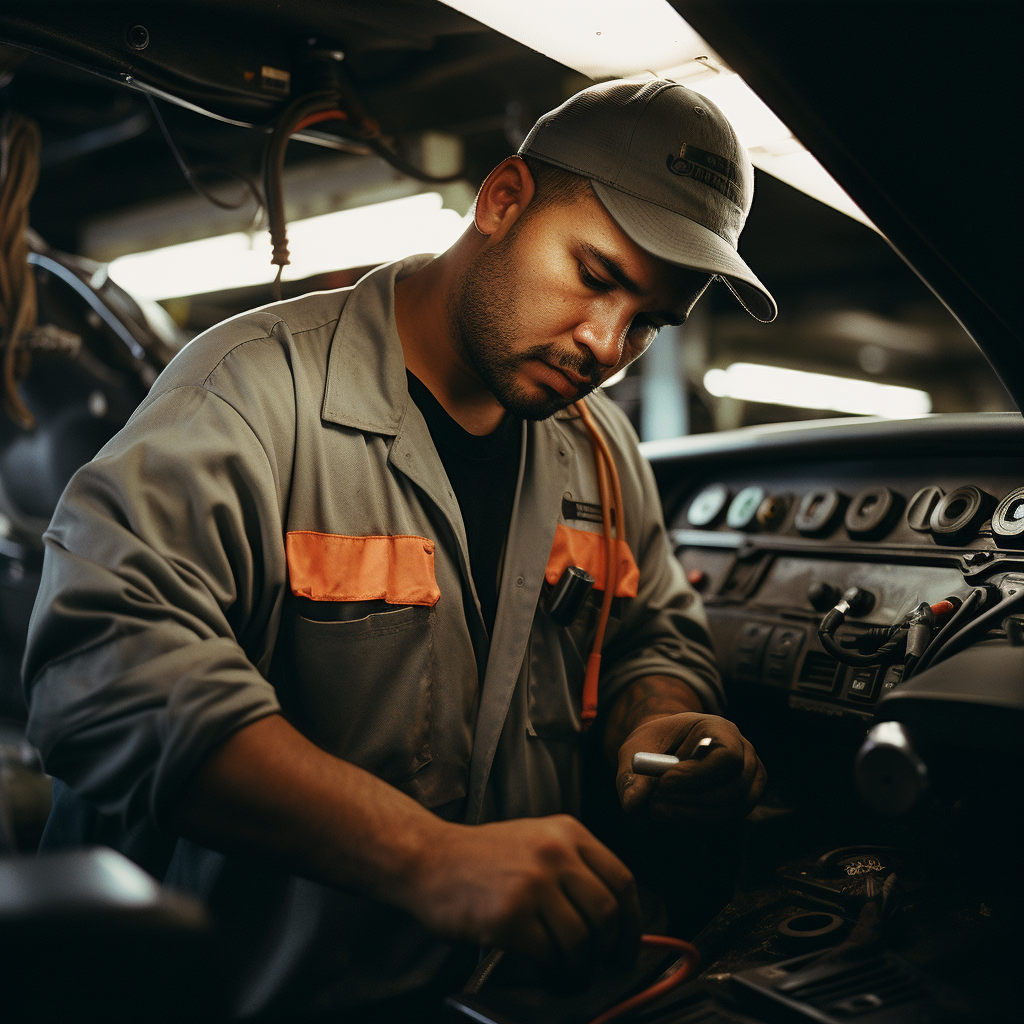 Car Service Worker at Work