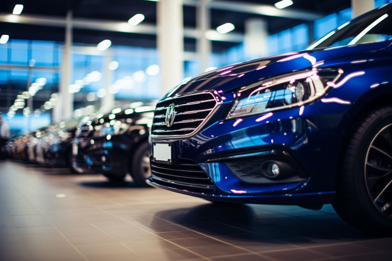 Elegant Black and Blue Car Dealership