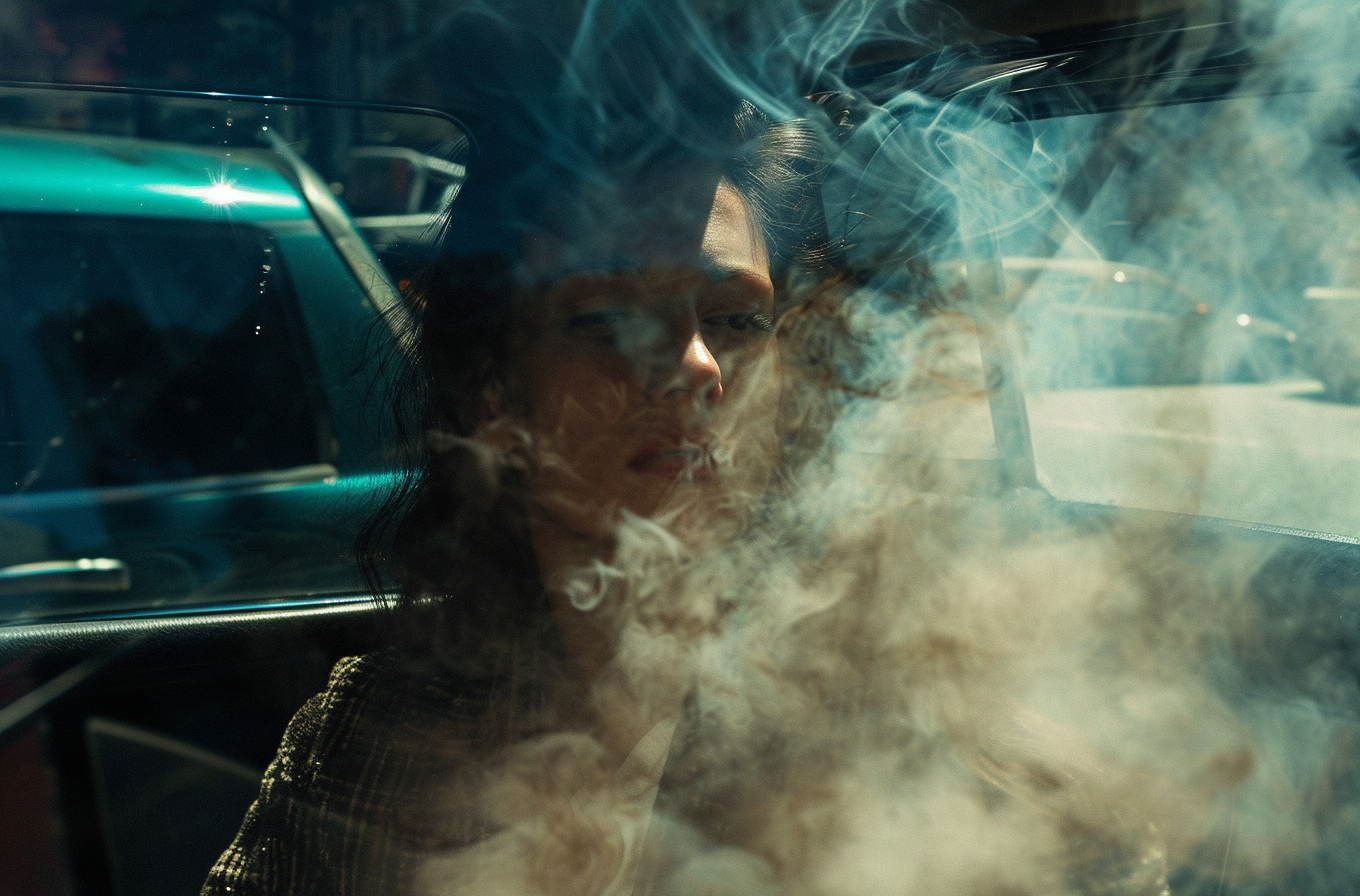 Smoke coming out of car in New York