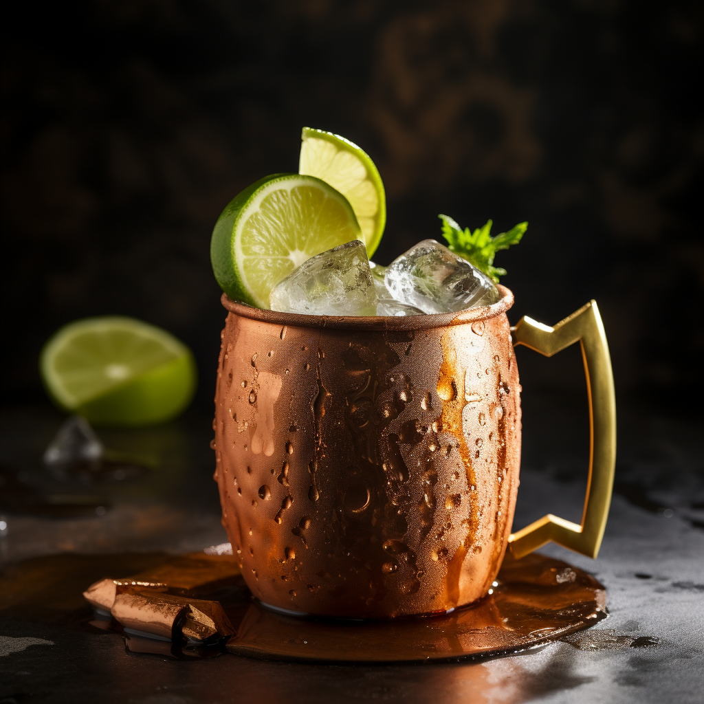 Refreshing caramel whiskey moscow mule cocktail