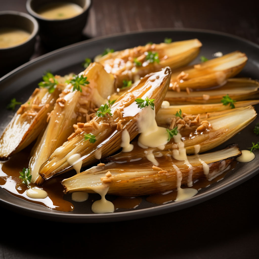 Caramelized Endives with Honey and Orval Cheese