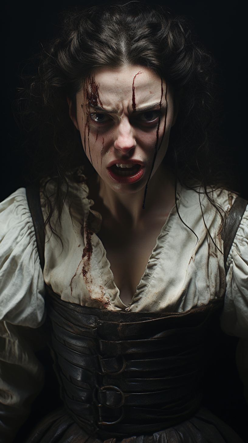 Caravaggio-inspired cinematic horror image