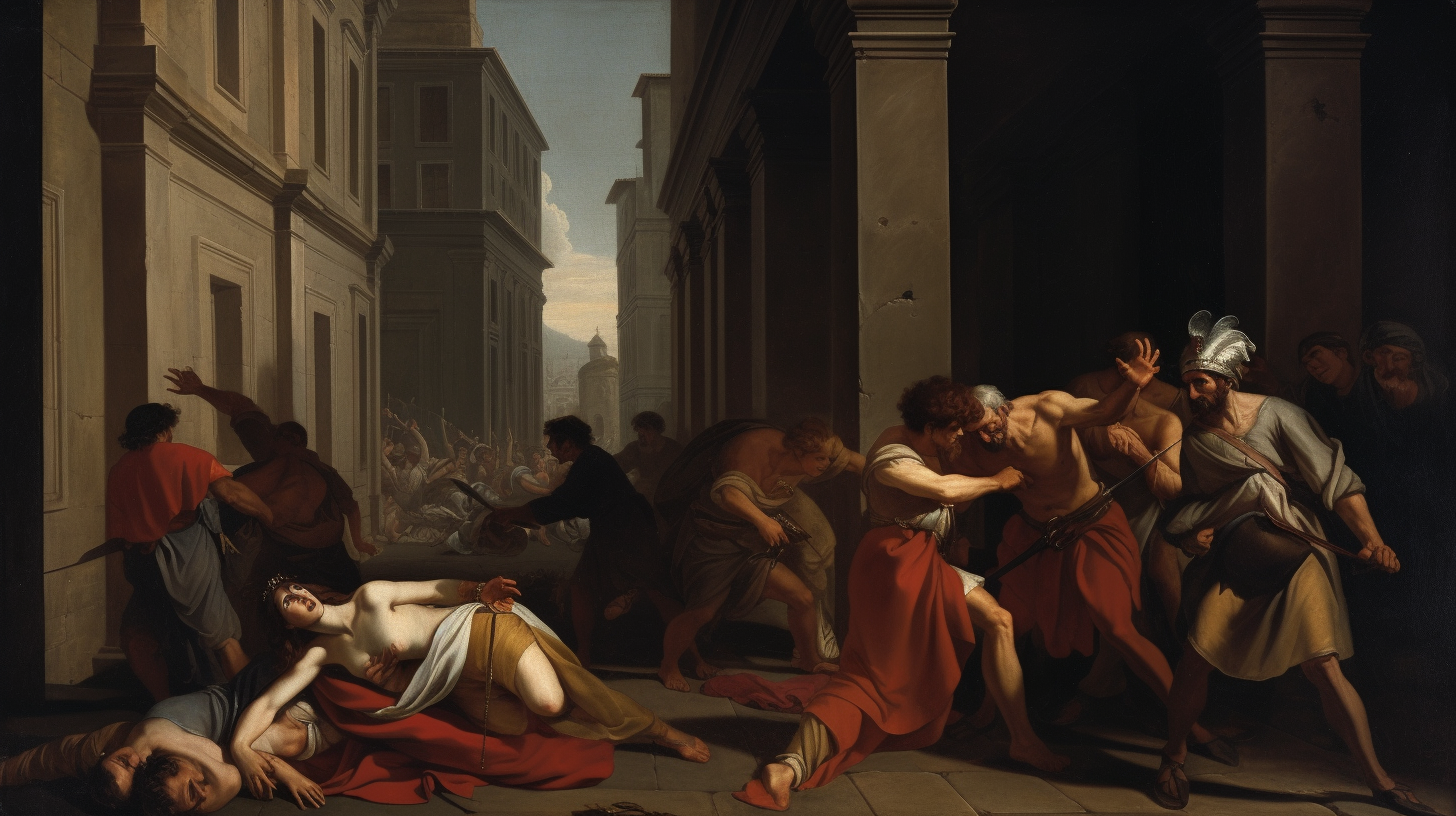 Caravaggio murdering a man in Rome