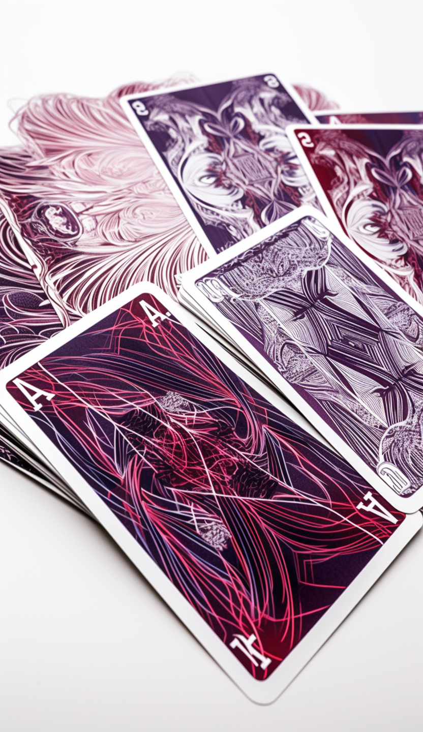 Card Deck Back Illustration with Crisp Lines