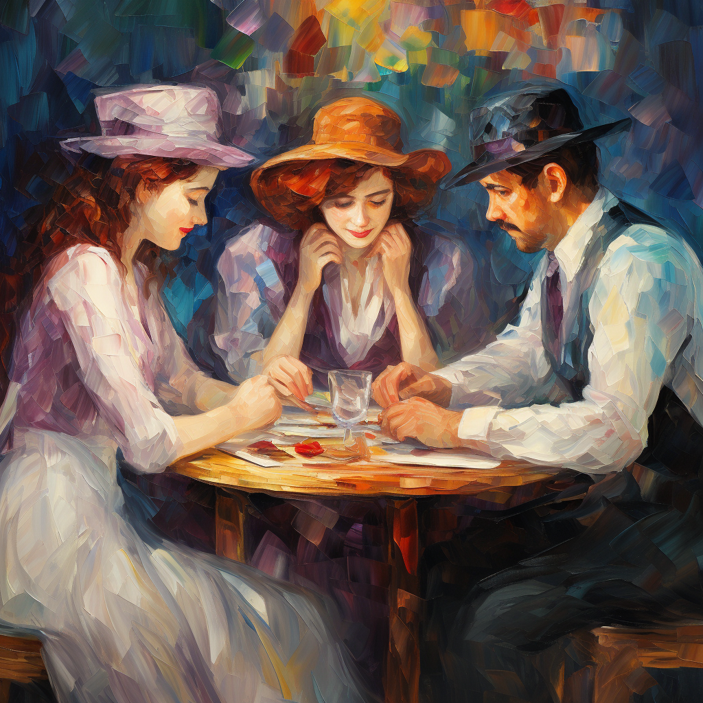 Four people playing a card game