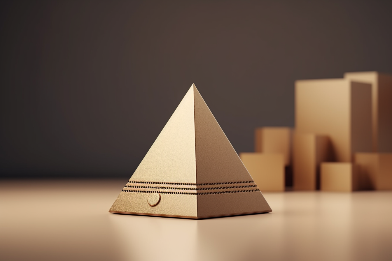 Cardboard box with pyramidal dome