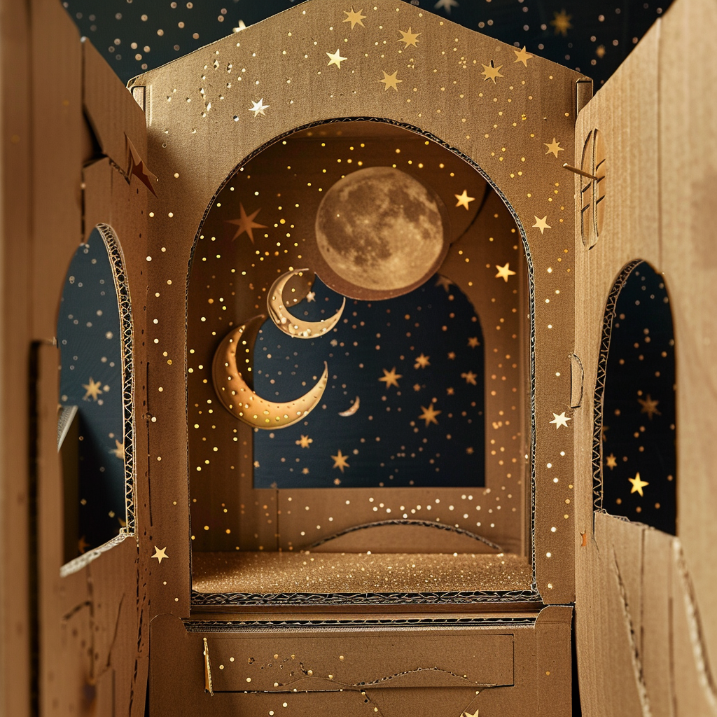 Cardboard Starry Night Moon Sky