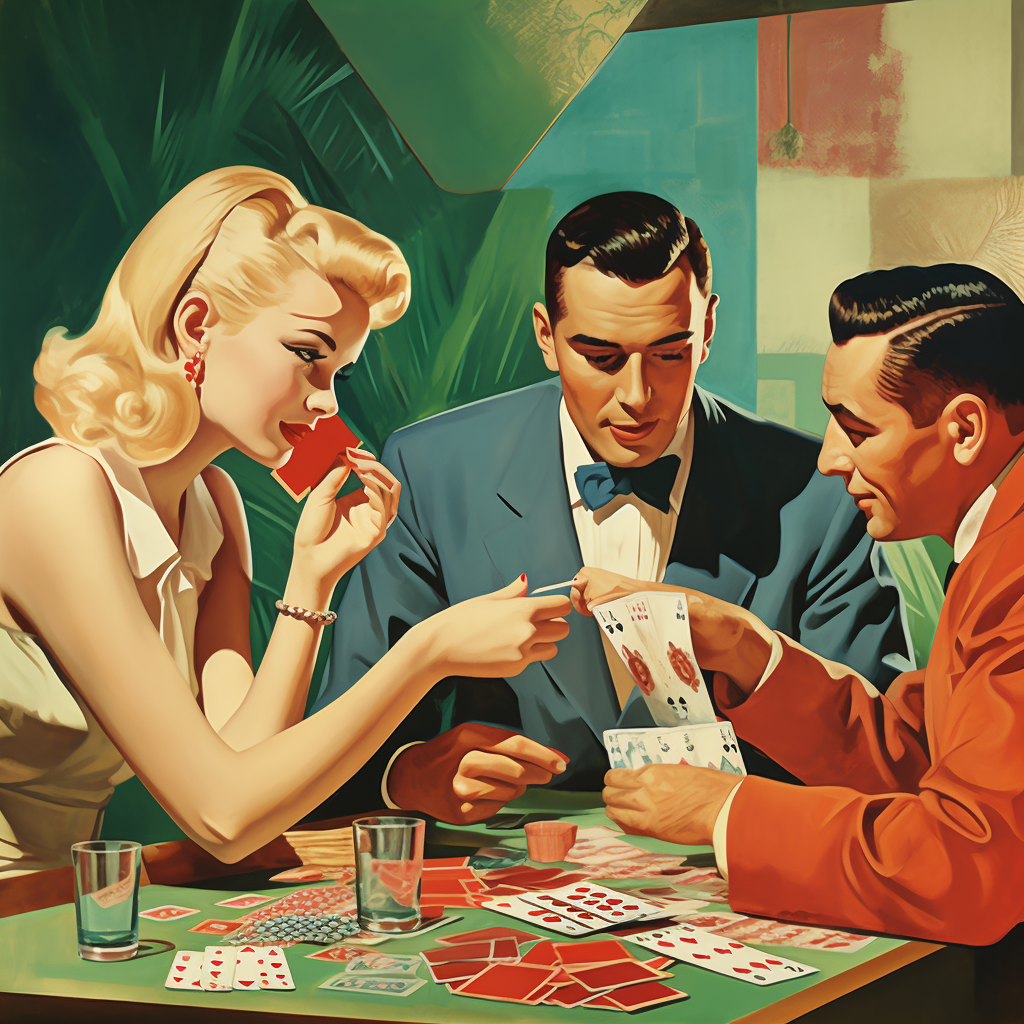 People playing card games