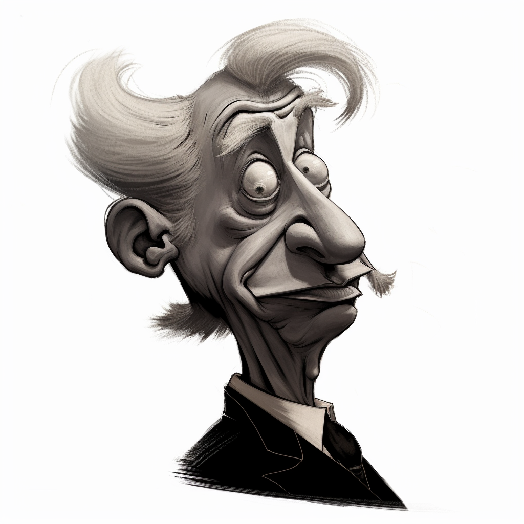 Caricature of a mocking, ugly count