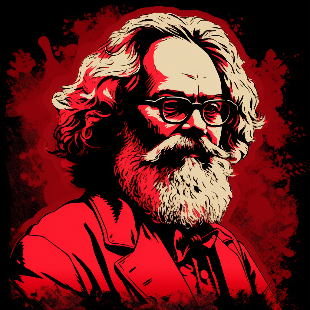 Carl Marx T-Shirt Design Comic Book Vector