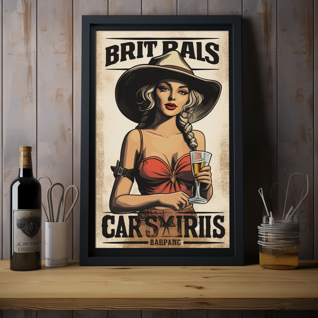 Carls Bar Country Western Theme Poster